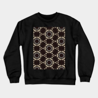 Black and White Hex with Black Flowers Pattern - WelshDesignsTP002 Crewneck Sweatshirt